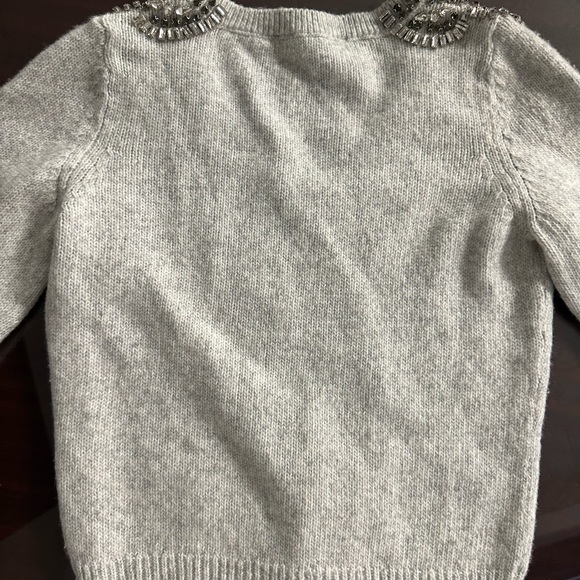 White House Black Market Embellished Gray Sweater - Picture 8 of 10